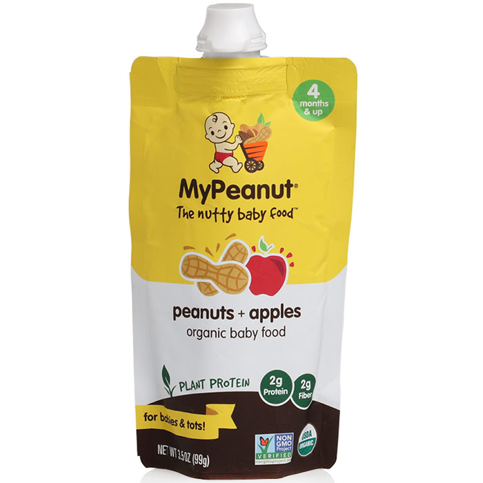 MyPeanut, Peanuts + Apples Organic Baby Food, 3.5 oz (99 g), Everidis Health Sciences