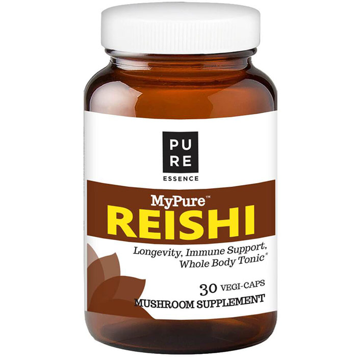 MyPure Reishi Mushroom Supplement, 30 Vegetarian Capsules, Pure Essence Labs