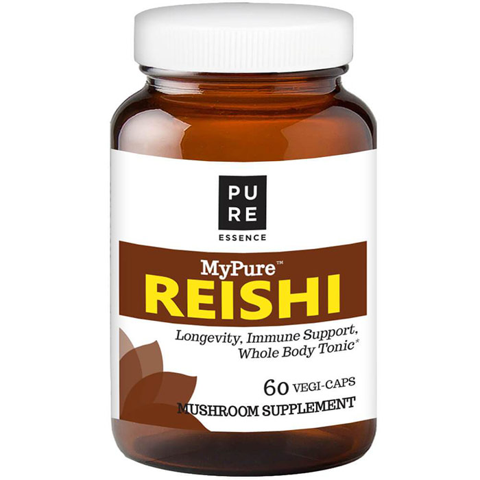 MyPure Reishi Mushroom Supplement, 60 Vegetarian Capsules, Pure Essence Labs