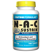 Jarrow Formulas NAC Sustain ( N-Acetyl-L-Cysteine ) 600mg 100 tabs, Jarrow Formulas