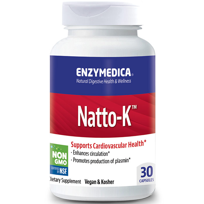 Natto-K, Supports Cardiovascular Health, 30 Capsules, Enzymedica