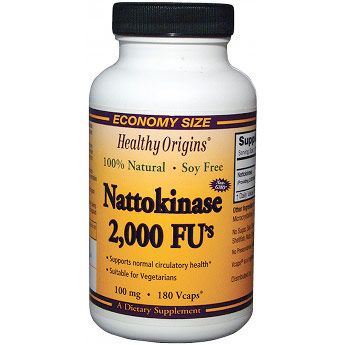 Nattokinase 2,000 FUs, 100 mg, 180 Vcaps, Healthy Origins