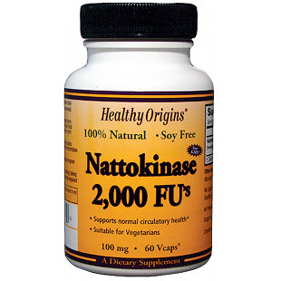 Nattokinase 2,000 FUs, 100 mg, 60 Vcaps, Healthy Origins