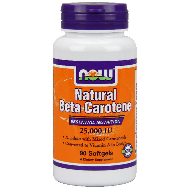 NOW Foods Natural Beta Carotene 25,000 IU 90 Softgels, NOW Foods