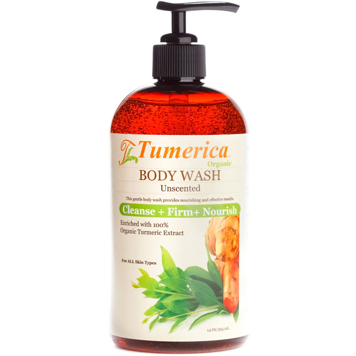 Natural Body Wash - Unscented, With Organic Turmeric, 15 oz, Tumerica