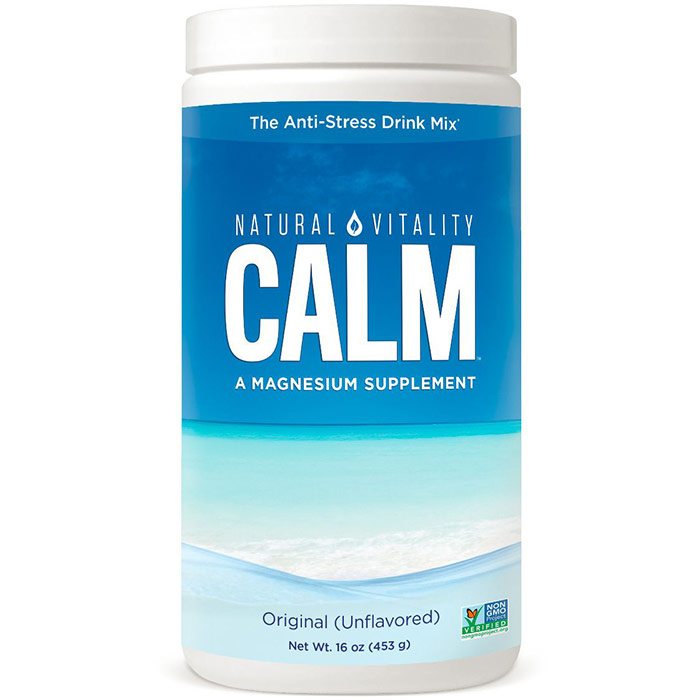 Natural Calm, Relaxing Magnesium Supplement - Original Unflavored Powder, 16 oz, Natural Vitality