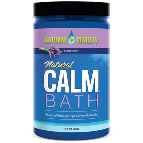 Natural Calm Bath - Lavender, Relaxing Magnesium Spa Formula Bath Salts, 20 oz, Natural Vitality
