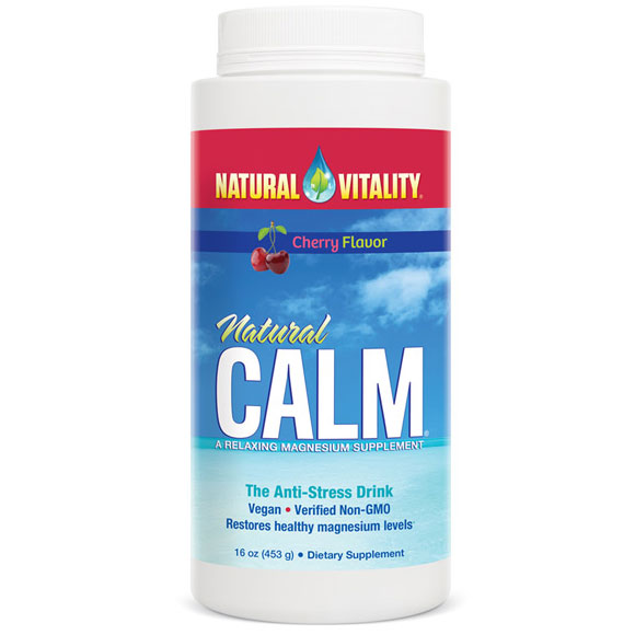 Natural Calm - Organic Cherry, Relaxing Magnesium Powder, 16 oz, Natural Vitality