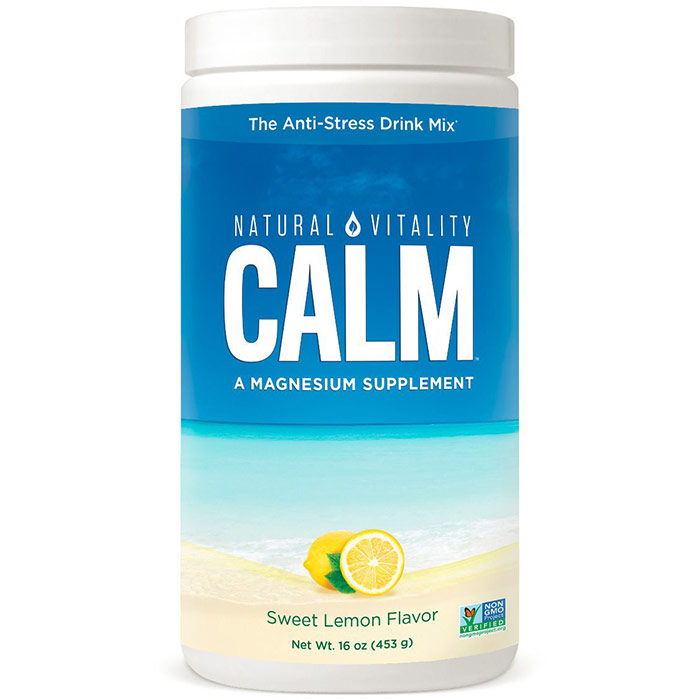 Natural Calm, Relaxing Magnesium Supplement - Sweet Lemon, 16 oz, Natural Vitality