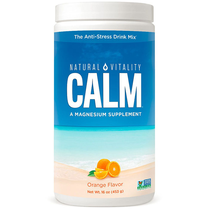 Natural Calm, Relaxing Magnesium Supplement - Orange, 16 oz, Natural Vitality