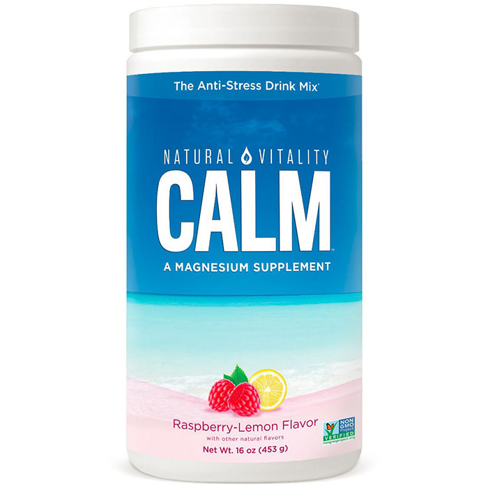 Natural Calm, Relaxing Magnesium Supplement - Raspberry Lemon, 16 oz, Natural Vitality