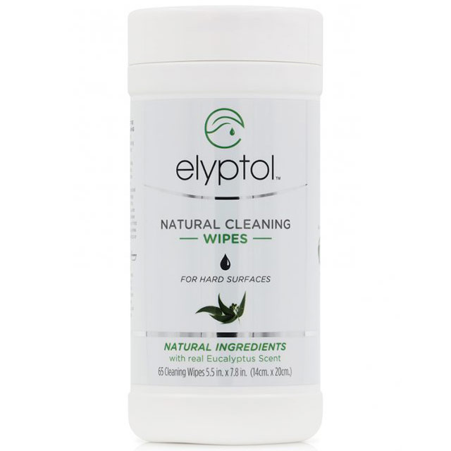 Natural Cleaning Hard Surface Wipes, 65 Count Canister, Elyptol