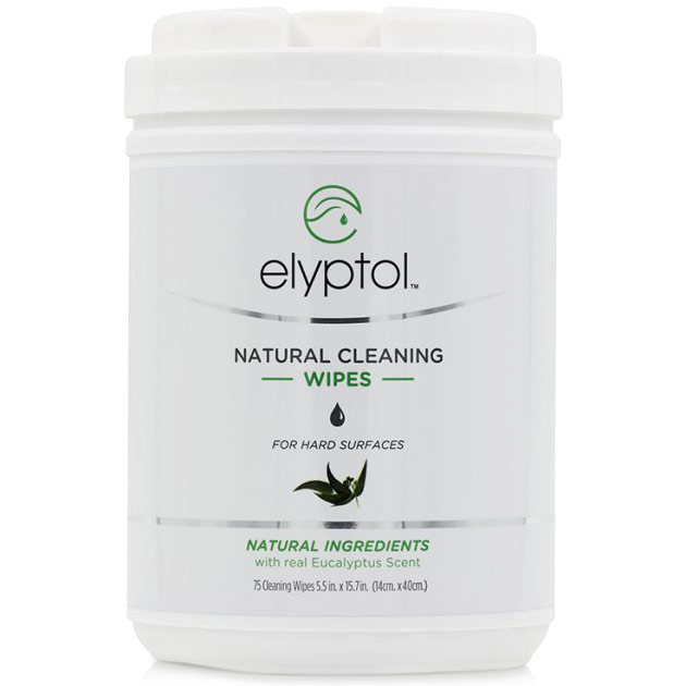 Natural Cleaning Hard Surface Wipes, 75 Count Canister, Elyptol