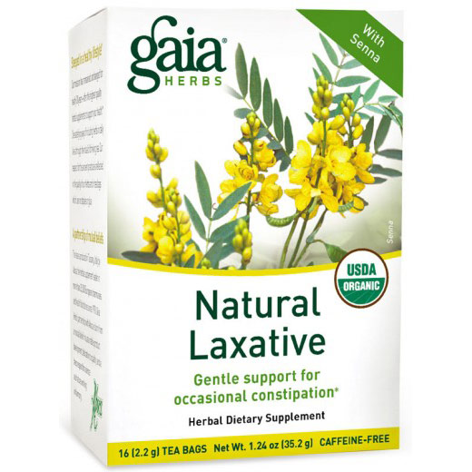 Natural Laxative Tea, With Senna, 16 Tea Bags x 6 Boxes, Gaia Herbs