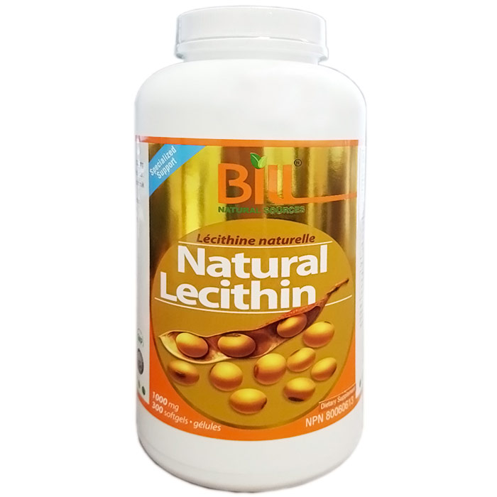 Natural Lecithin 1000 mg, 300 Softgels, Bill Natural Sources