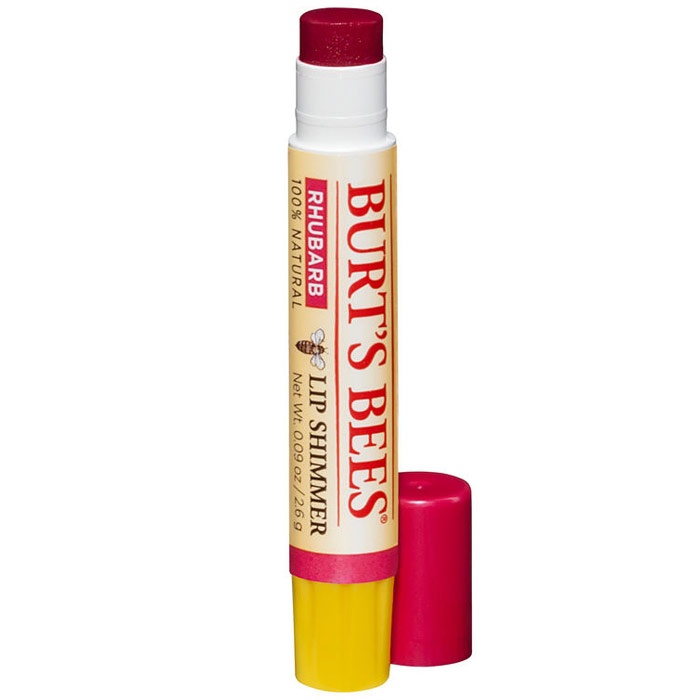 100% Natural Lip Shimmer - Rhubarb, 0.09 oz, Burts Bees