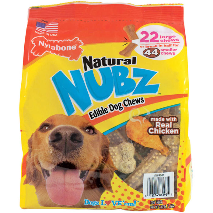 Nylabone Natural NUBZ Edible Dog Chews, 2.6 lb (22 Large Chews)