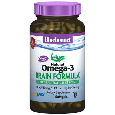 Natural Omega-3 Brain Formula, 60 Softgels, Bluebonnet Nutrition