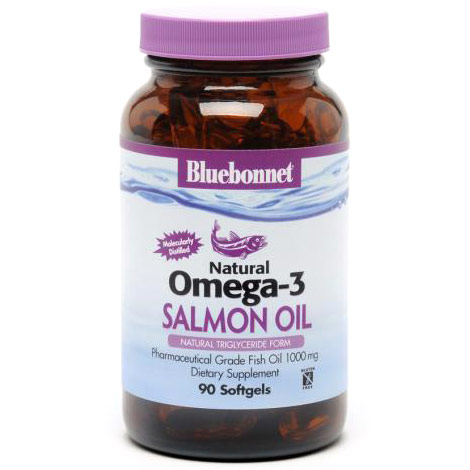 Natural Omega-3 Salmon Oil, 90 Softgels, Bluebonnet Nutrition