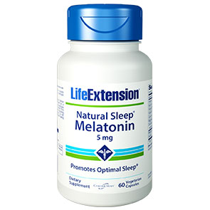 Natural Sleep with Melatonin 5 mg, 60 Vegetarian Capsules, Life Extension
