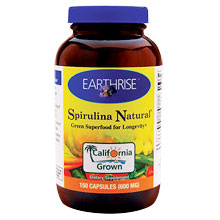 Earthrise Nutritionals Natural Spirulina 600mg 150 caps, Earthrise Nutritionals