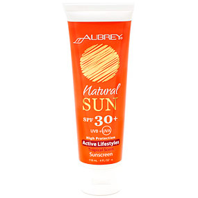 Aubrey Organics Natural Sun Care, SPF 30+ Sunscreen for Active Lifestyles, Tropical Scent, 4 oz, Aubrey Organics