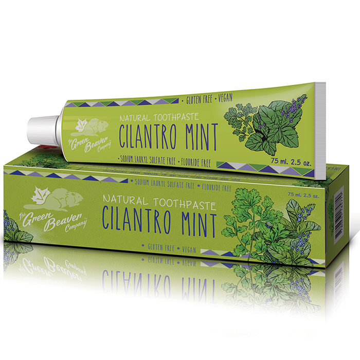 Natural Toothpaste - Cilantro Mint, 2.5 oz, Green Beaver