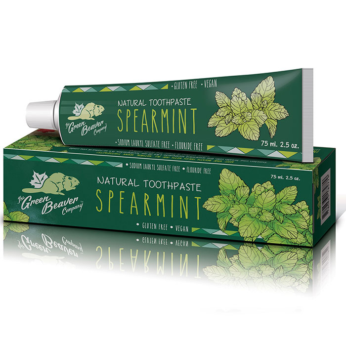 Natural Toothpaste - Spearmint, 2.5 oz, Green Beaver