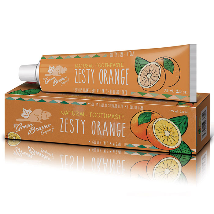 Natural Toothpaste - Zesty Orange, Kid Friendly, 2.5 oz, Green Beaver