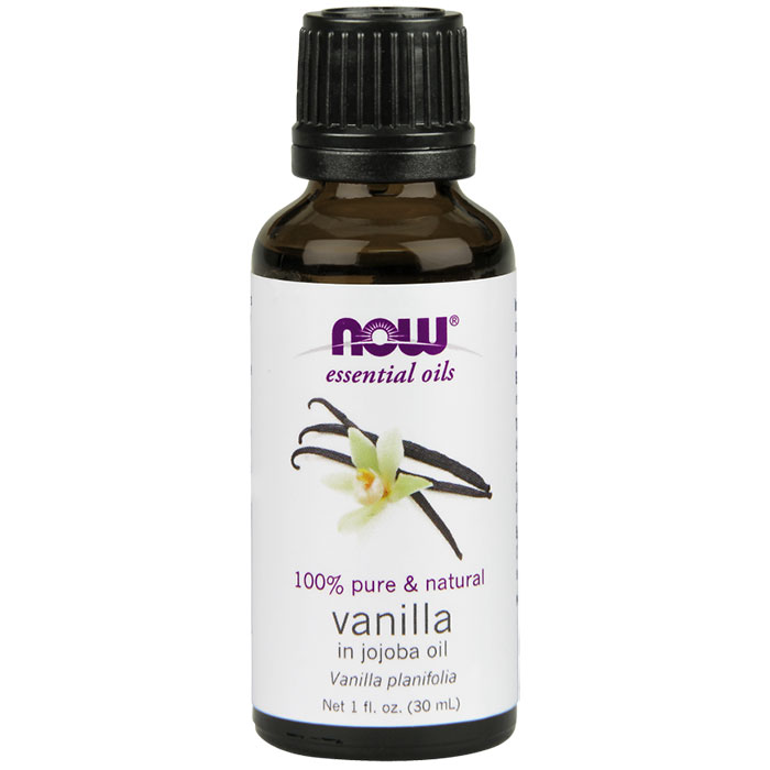 Vanilla Oil 100% Natural (In Jojoba Oil), 1 oz, NOW Foods