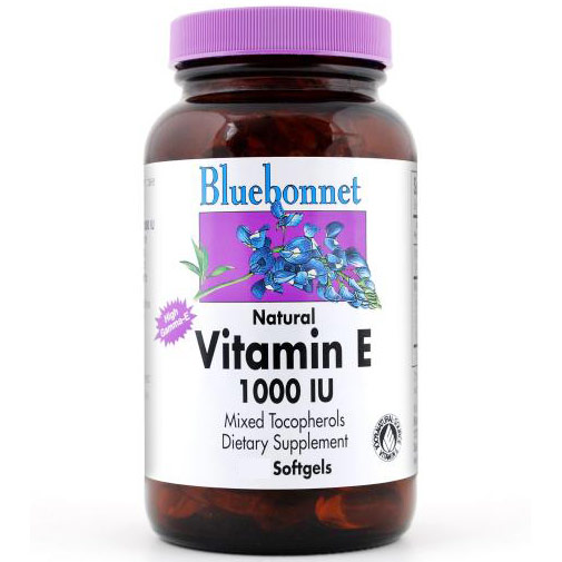 Natural Vitamin E 1000 IU, 100 Softgels, Bluebonnet Nutrition