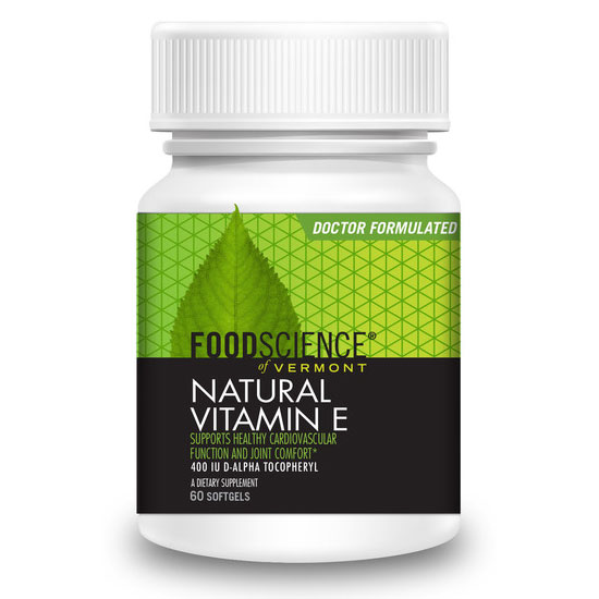 Natural Vitamin E 400 IU, 60 Softgels, FoodScience Of Vermont