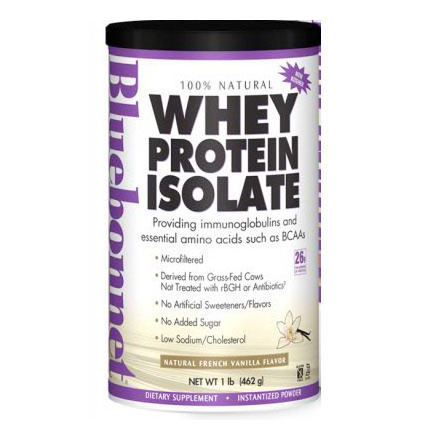 100% Natural Whey Protein Isolate Powder, Natural Mixed Berry Flavor, 1 lb, Bluebonnet Nutrition