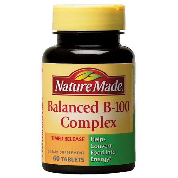 Balanced B-100, Time Release Vitamin B Complex, 60 Tablets, Nature Made