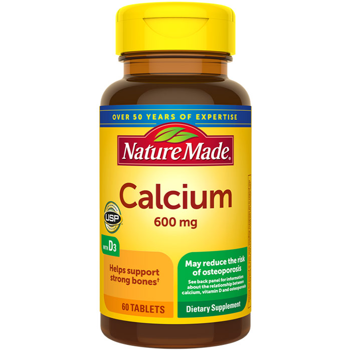 Nature Made Calcium 600 mg + Vitamin D, 60 Tablets