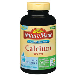 Nature Made Calcium Liquid Softgel (600 mg + D), 100 Softgels