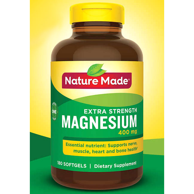 Nature Made Extra Strength Magnesium 400 mg, 180 Softgels