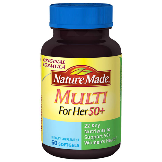 Nature Made Multi For Her 50+ Liquid Softgel Multi-Vitamins, 60 Softgels