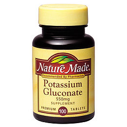 Nature Made Potassium Gluconate 550 mg 100 Tablets