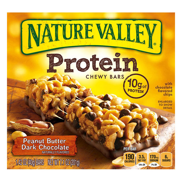 Nature Valley Protein Chewy Bars, Peanut Butter Dark Chocolate Flavored, 18 Bars