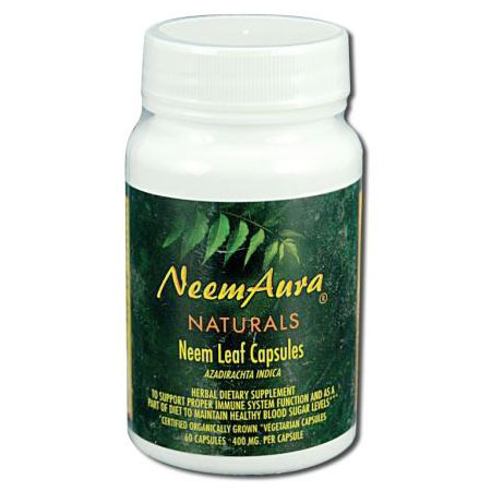 Neem Leaf Capsules, 60 Vegetarian Capsules, Neem Aura