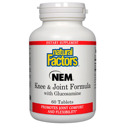 NEM Knee & Joint Formula with Glucosamine, 60 Tablets, Natural Factors