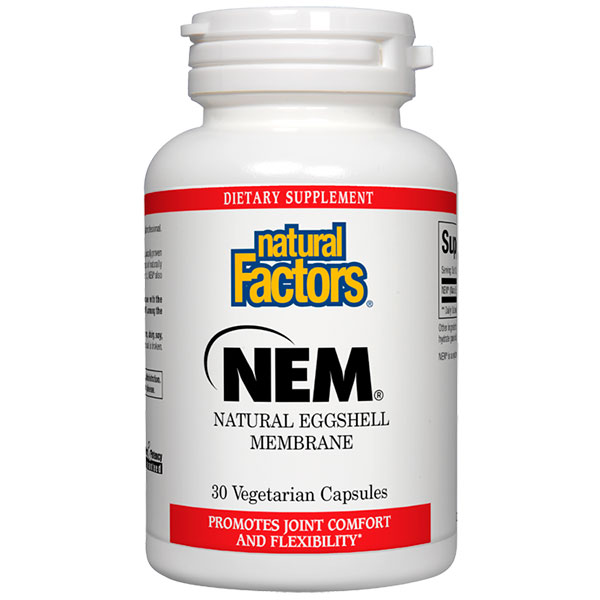 NEM Natural Eggshell Membrane 500 mg, 30 Vegetarian Capsules, Natural Factors