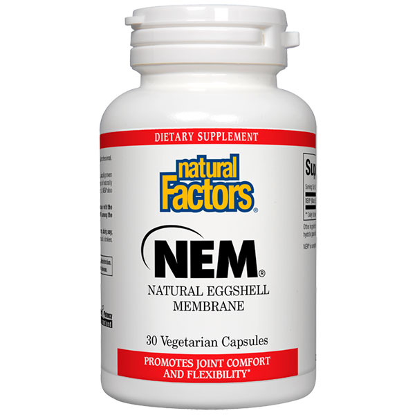 NEM Natural Eggshell Membrane 500 mg, 60 Vegetarian Capsules, Natural Factors