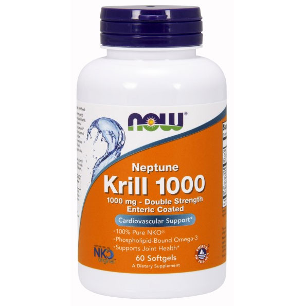 NOW Foods Neptune Krill Oil 1000 mg Enteric Coated, 60 Softgels, NOW Foods