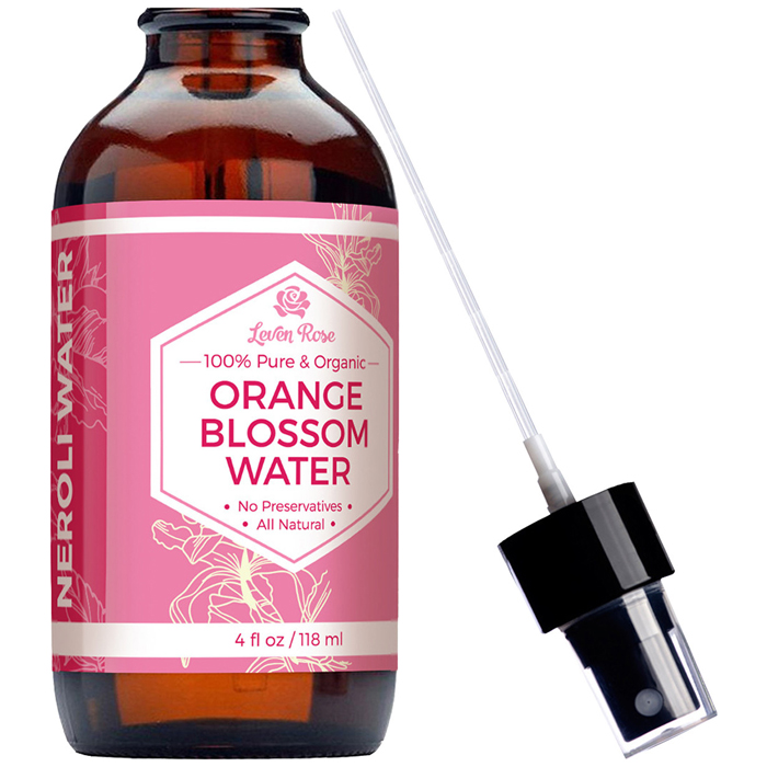 Neroli Orange Blossom Water Toner, Pure & Organic, 4 oz, Leven Rose