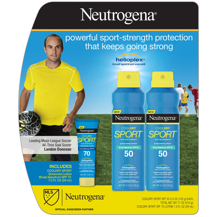 Neutrogena CoolDry Sport Sunscreen Spray SPF 50 + Lotion SPF 70, 1 Set