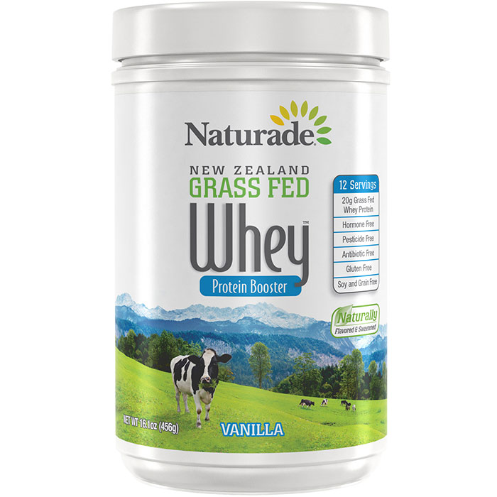 New Zealand Grass Fed Whey Protein Booster - Vanilla, 16.1 oz (12 Servings), Naturade