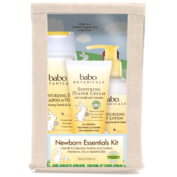 Newborn Essentials Gift Set, 3 Piece Kit, Babo Botanicals