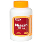 Niacin 100 mg, 1000 Tablets, Watson Rugby